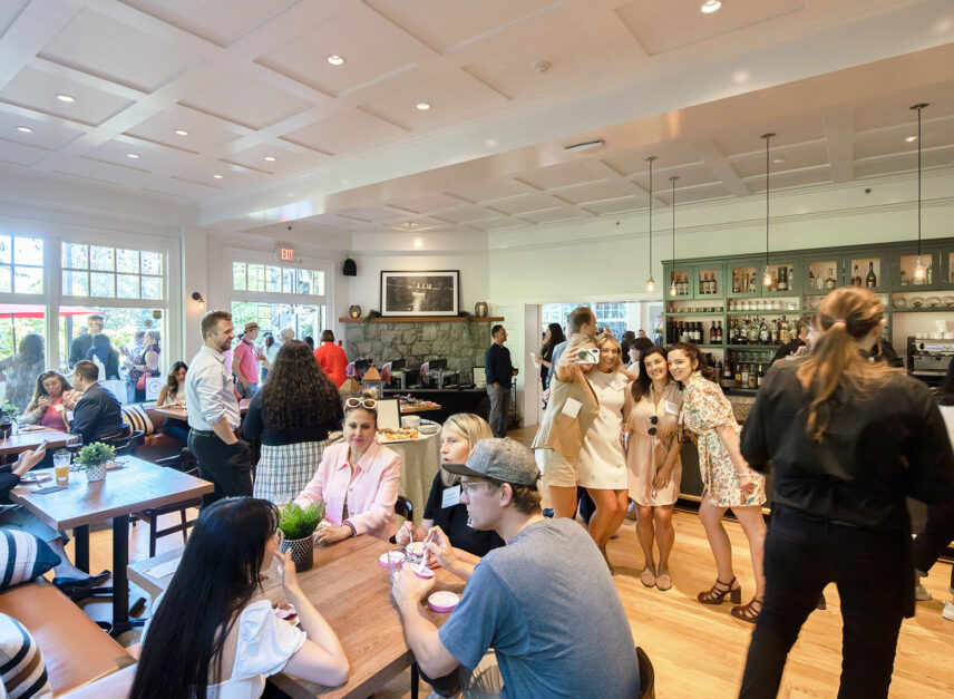 Corporate event set up on the inside of Stanley's Bar and Grill.